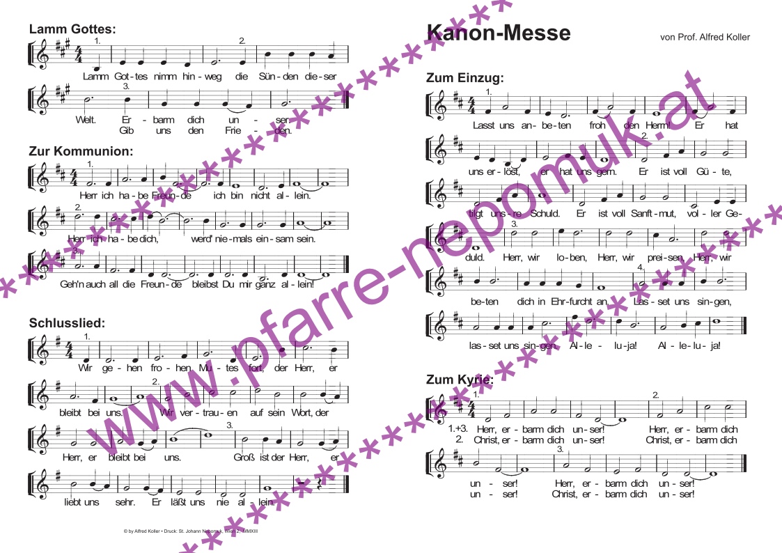 Kanonmesse von Prof. Koller