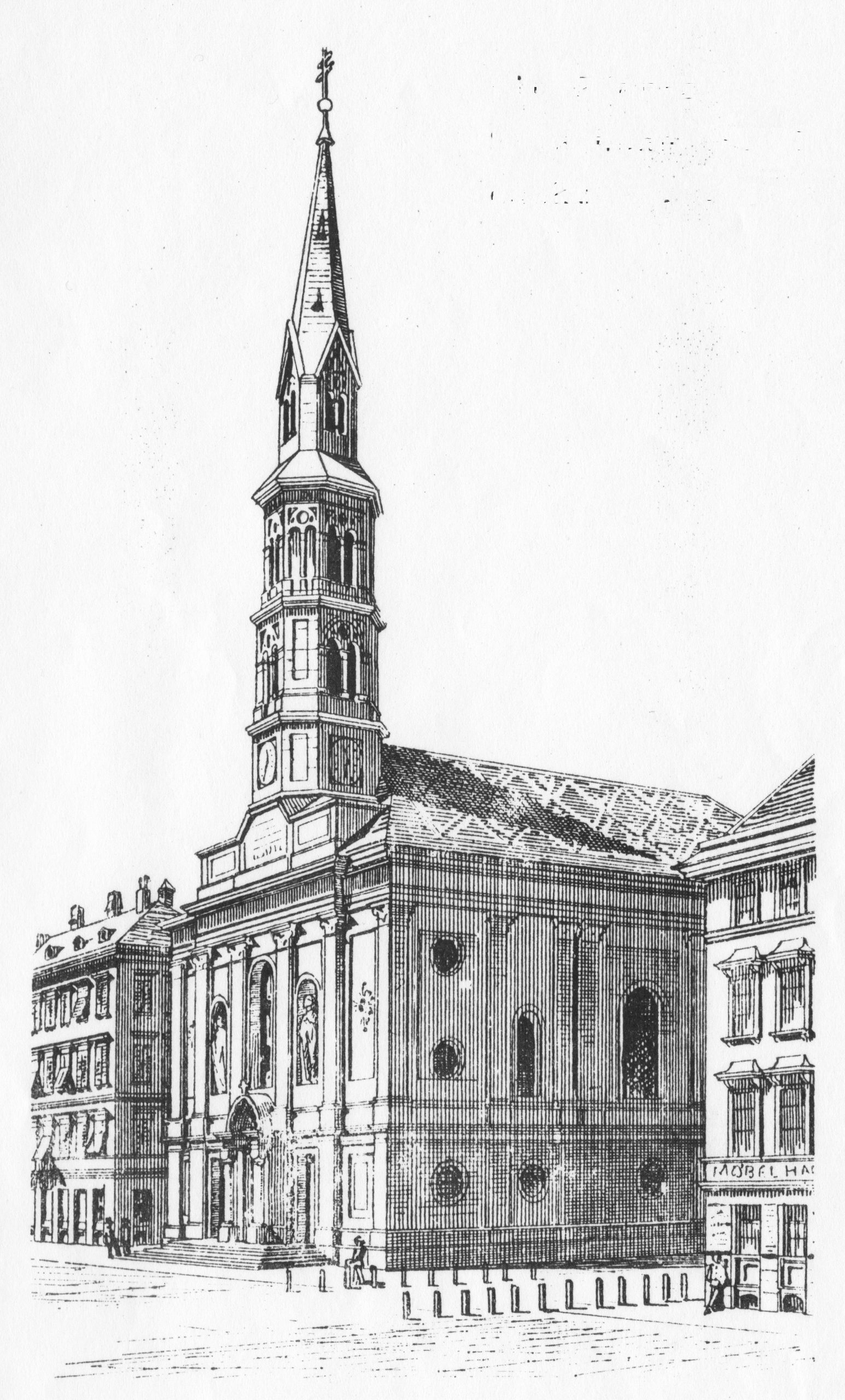 Die 1780 von Franz Duschinger erbaute erste Nepomuk-Kirche