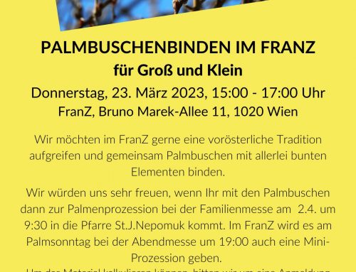 Palmbuschenbinden im FranZ am 23.März für Groß und Klein